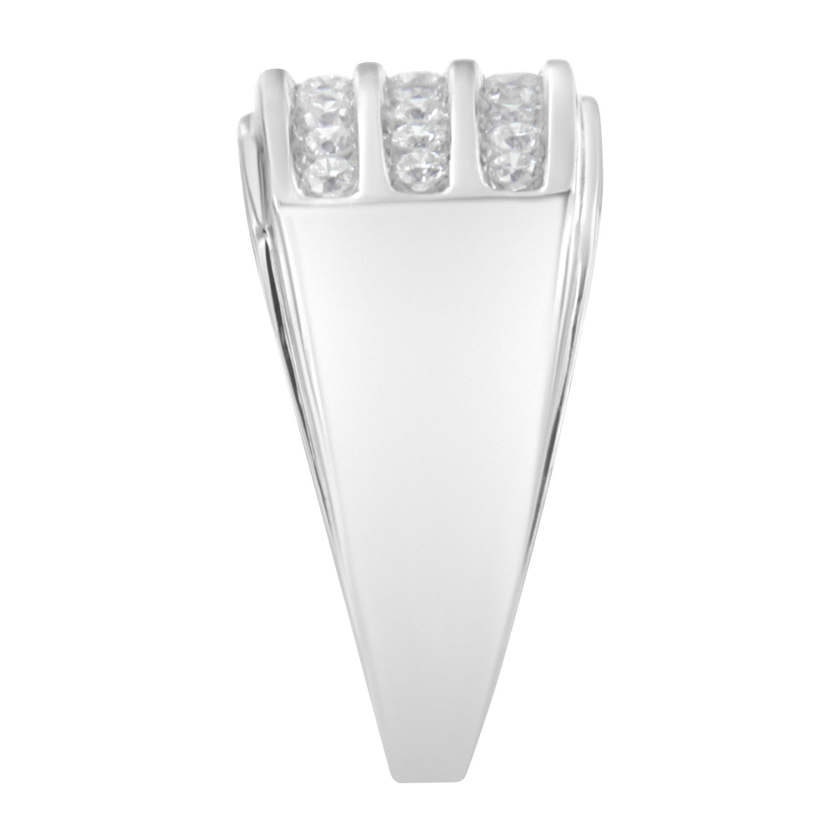 14K White Gold Men&#39;s Diamond Channel Set Band Ring (1 cttw, H-I Color, SI2-I1 Clarity) - LinkagejewelrydesignLinkagejewelrydesign