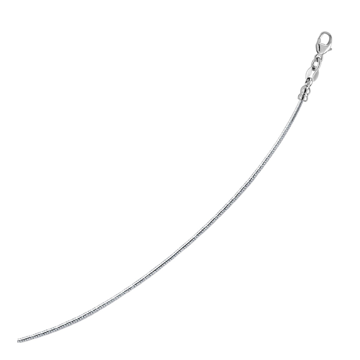 14k White Gold Necklace in a Round Omega Chain Style - LinkagejewelrydesignLinkagejewelrydesign