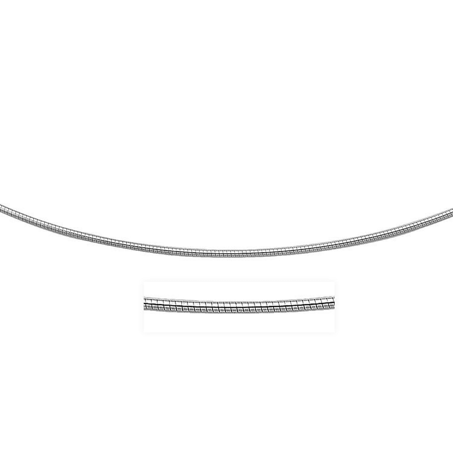 14k White Gold Necklace in a Round Omega Chain Style - LinkagejewelrydesignLinkagejewelrydesign