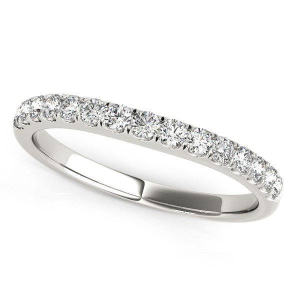 14k White Gold Pave Set Style Diamond Wedding Band (1/4 cttw) - LinkagejewelrydesignLinkagejewelrydesign