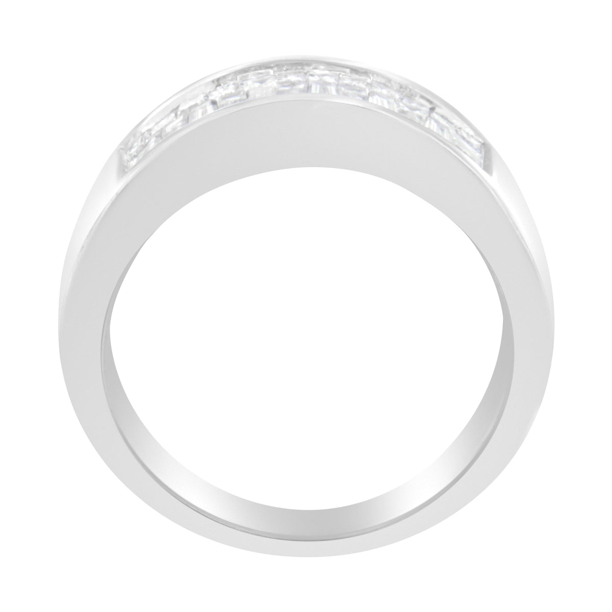 14K White Gold Princess and Baguette-cut Diamond Ring (1.0 Cttw, H-I Color, VS2-SI1 Clarity) - Size 6 - LinkagejewelrydesignLinkagejewelrydesign