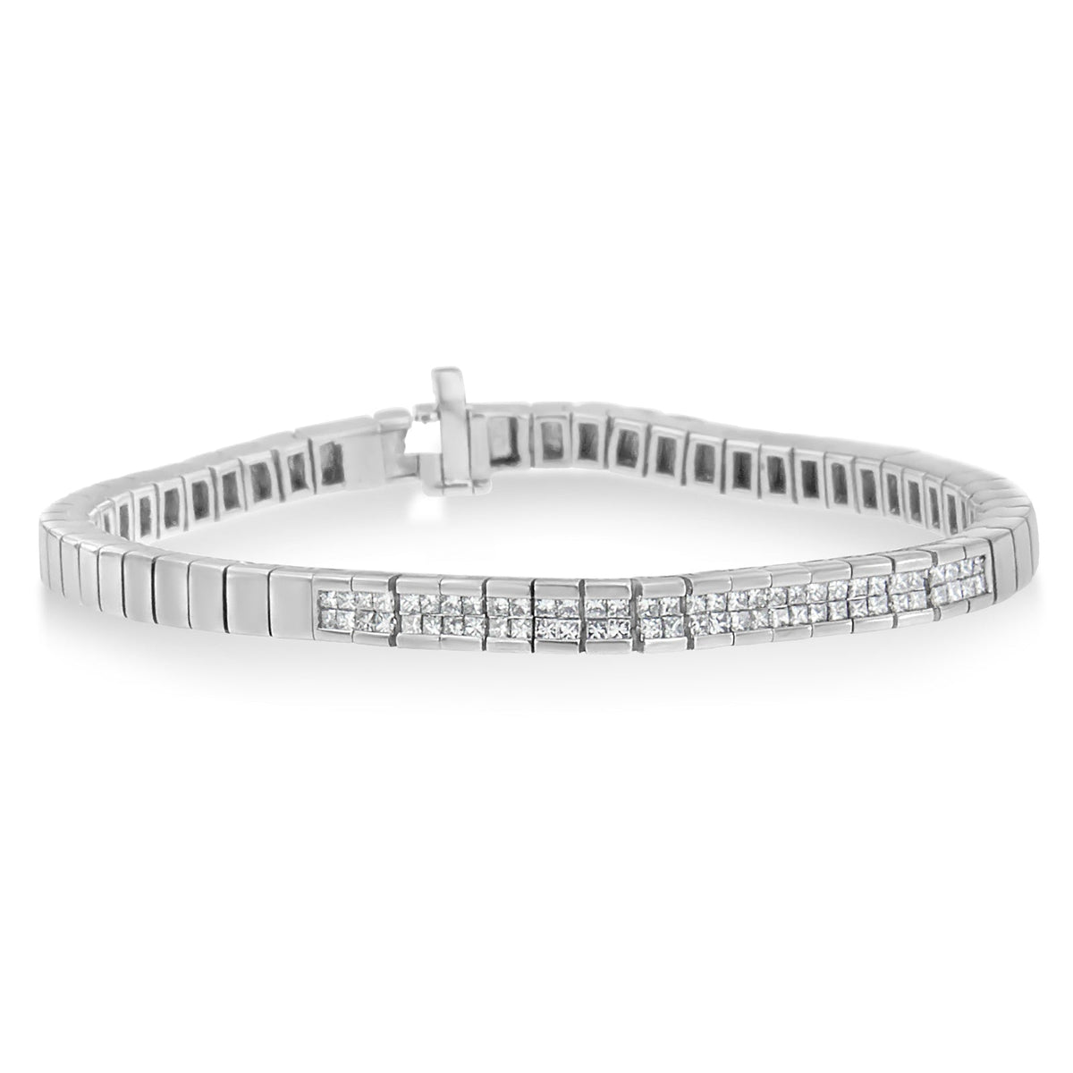 14K White Gold Princess Cut Diamond Bracelet (1.00 cttw, H-I Color, SI1-SI2 Clarity) - LinkagejewelrydesignLinkagejewelrydesign