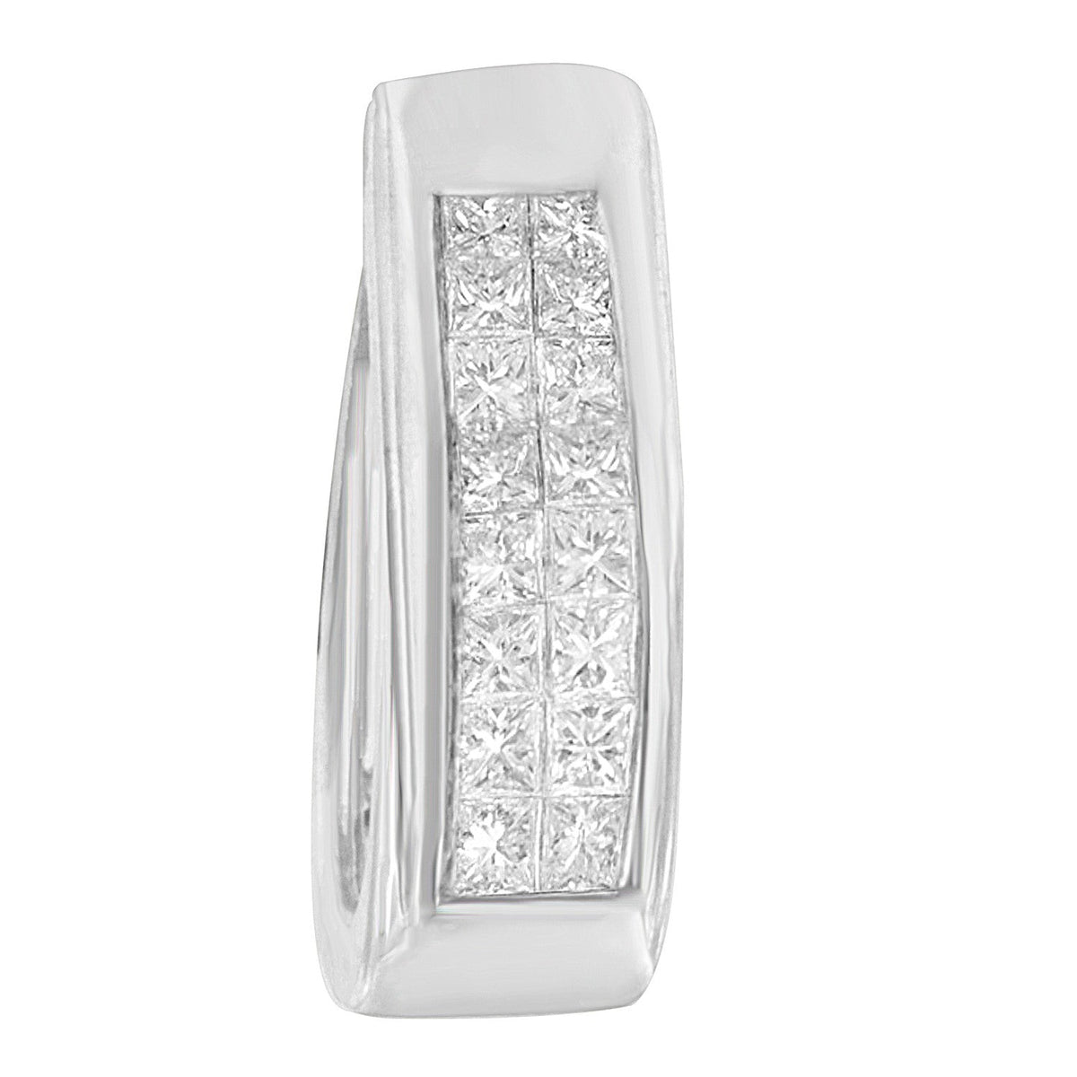 14K White Gold Princess-Cut Diamond Hoop Earrings (1.10 cttw, H-I Color, SI2-I1 Clarity) - LinkagejewelrydesignLinkagejewelrydesign