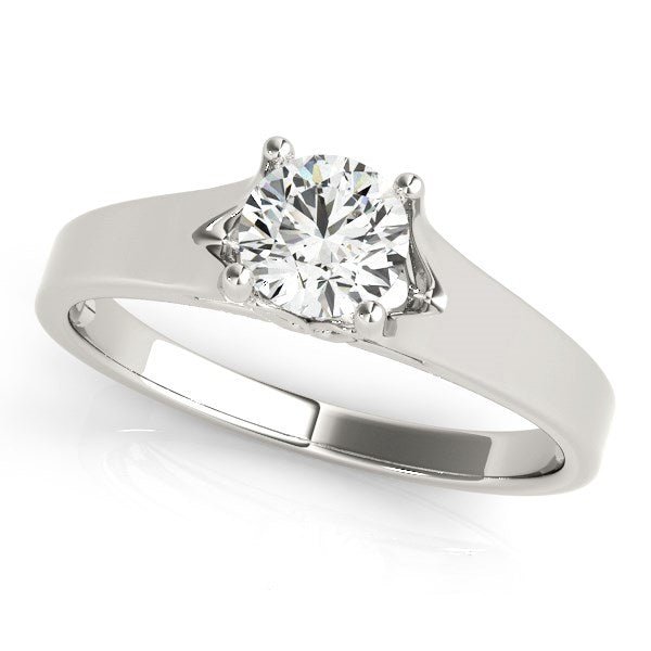 14k White Gold Prong Set Style Solitaire Diamond Engagement Ring (1/2 cttw) - LinkagejewelrydesignLinkagejewelrydesign