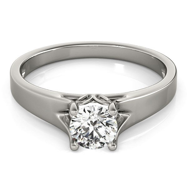 14k White Gold Prong Set Style Solitaire Diamond Engagement Ring (1/2 cttw) - LinkagejewelrydesignLinkagejewelrydesign