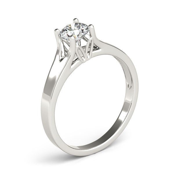 14k White Gold Prong Set Style Solitaire Diamond Engagement Ring (1/2 cttw) - LinkagejewelrydesignLinkagejewelrydesign