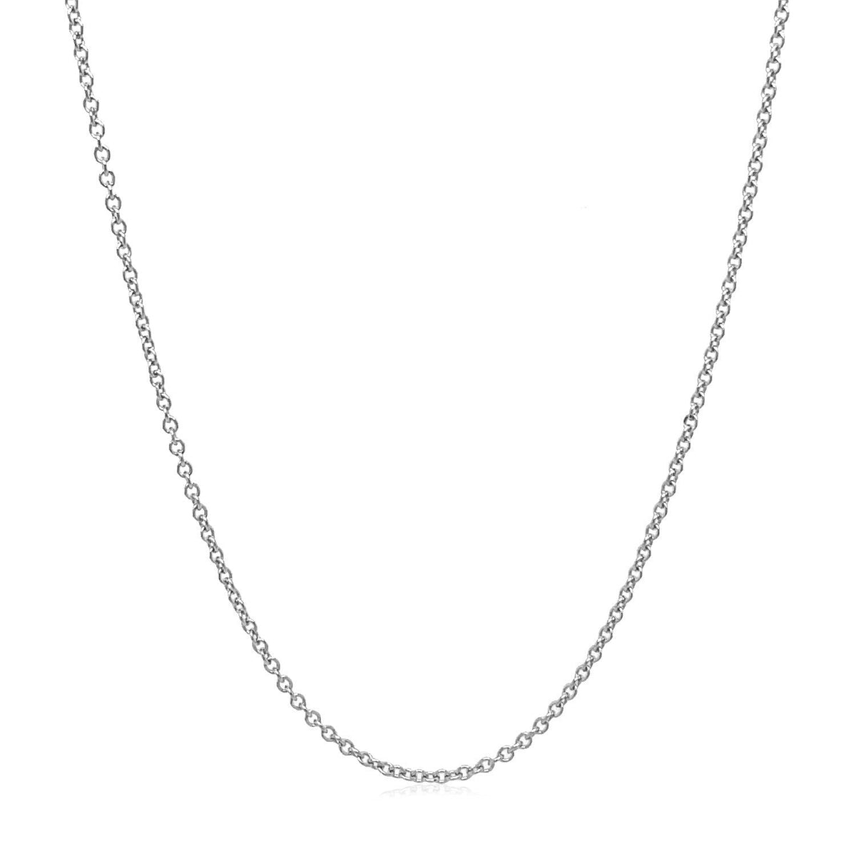 14k White Gold Round Cable Link Chain 1.3mm - LinkagejewelrydesignLinkagejewelrydesign
