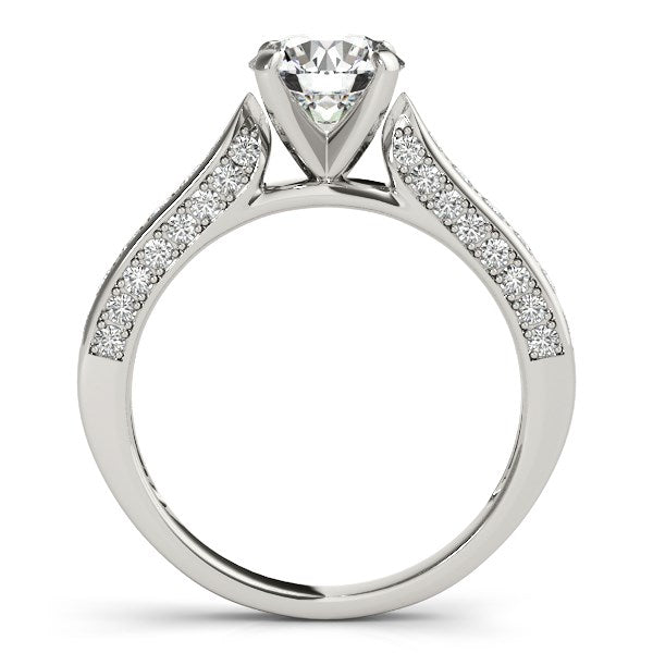 14k White Gold Round Cathedral Diamond Engagement Ring (1 1/2 cttw) - LinkagejewelrydesignLinkagejewelrydesign