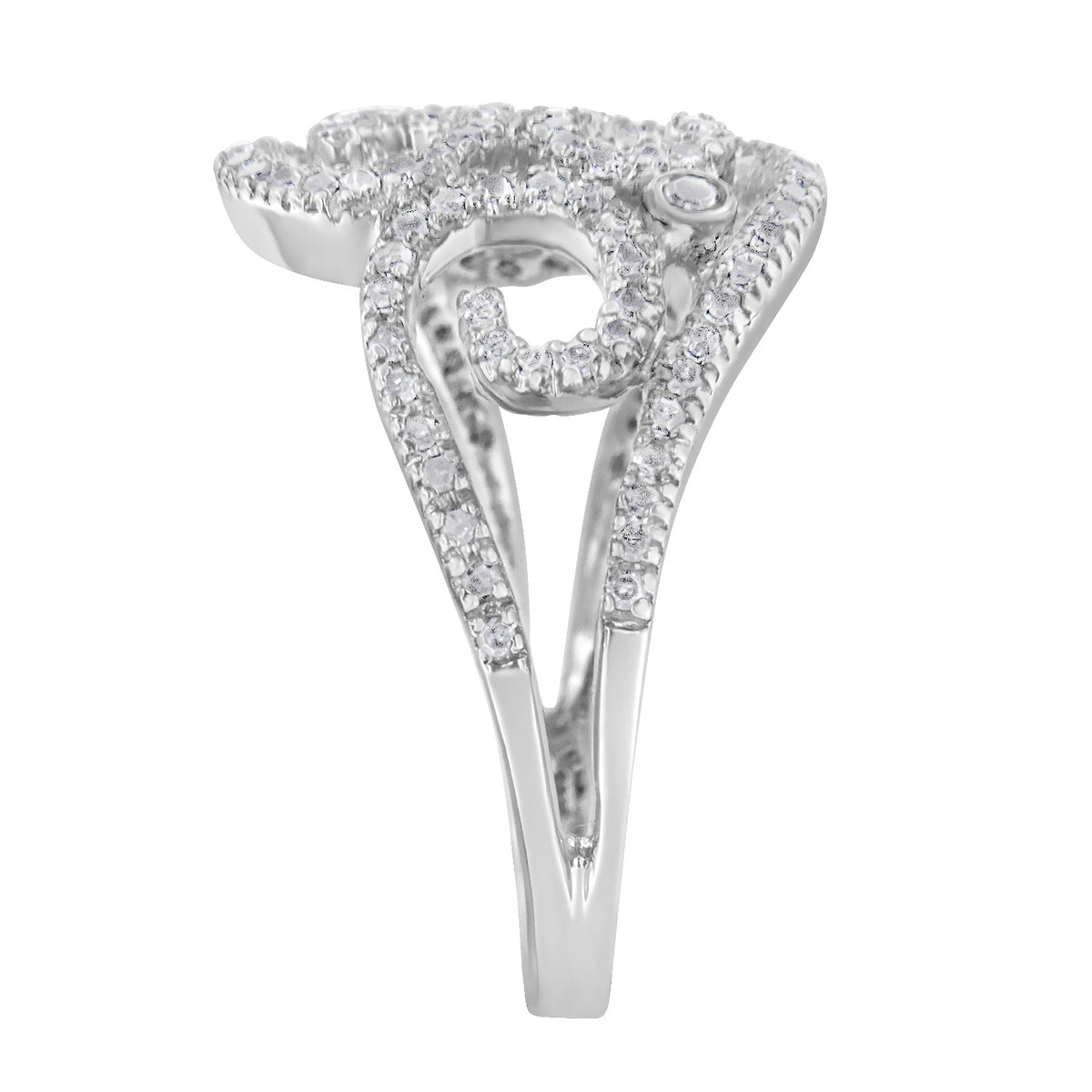 14K White Gold Round Cut Diamond Cluster Ring (1/2 cttw, SI1-SI2 Clarity, H-I Color) - LinkagejewelrydesignLinkagejewelrydesign