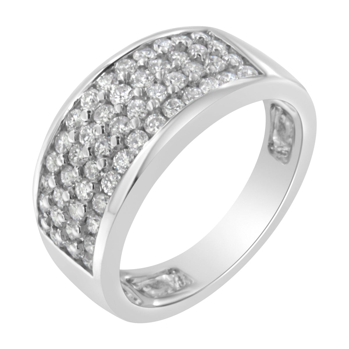 14K White Gold Round Cut Diamond Ring (1.0 Cttw, H-I Color, SI2-I1 Clarity) - Size 6-1/2 - LinkagejewelrydesignLinkagejewelrydesign