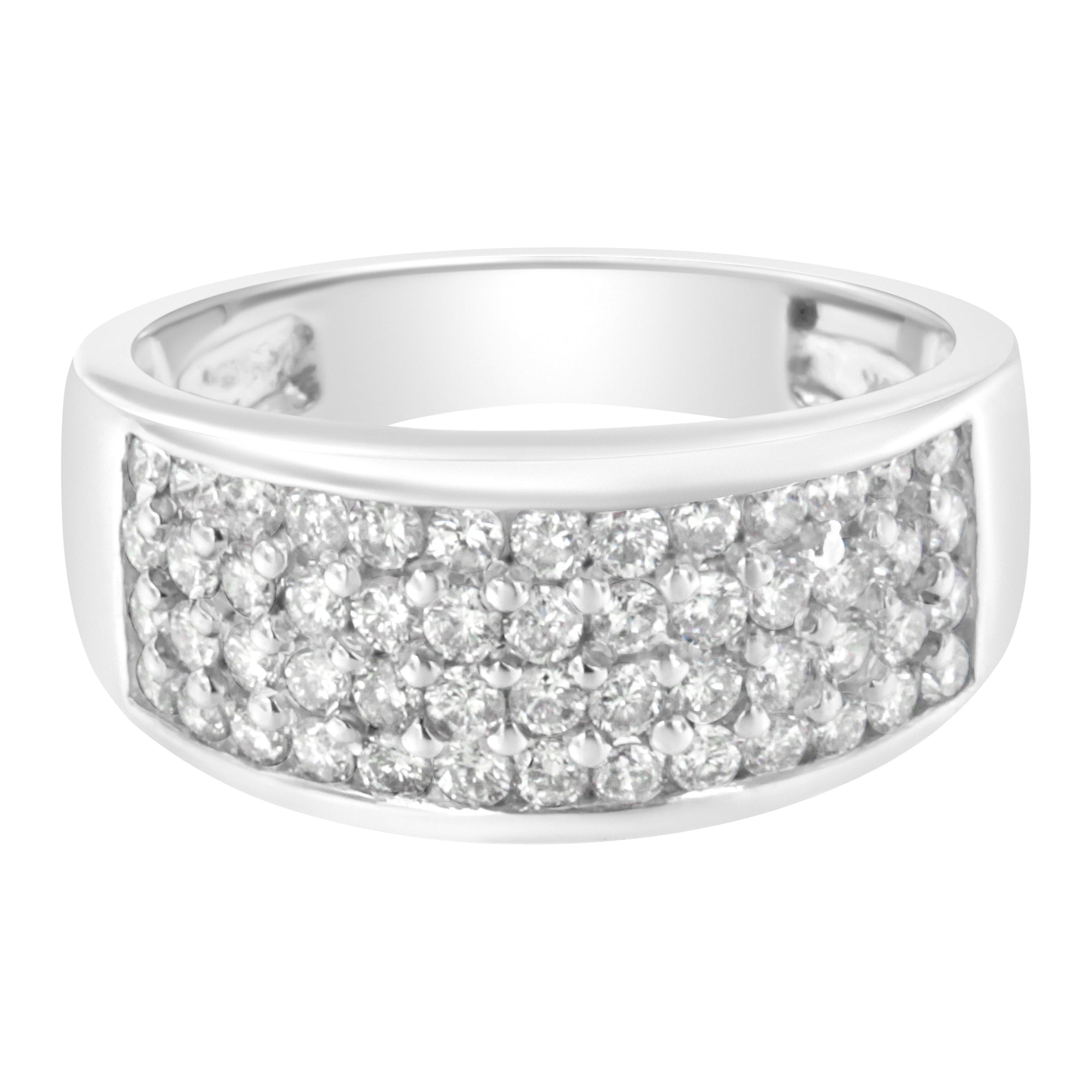 14K White Gold Round Cut Diamond Ring (1.0 Cttw, H-I Color, SI2-I1 Clarity) - Size 6-1/2 - LinkagejewelrydesignLinkagejewelrydesign