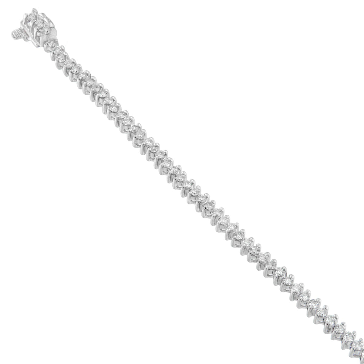 14K White Gold Round Cut Diamond Tennis Bracelet (2.00 cttw, H-I Color, SI2-I1 Clarity) - LinkagejewelrydesignLinkagejewelrydesign
