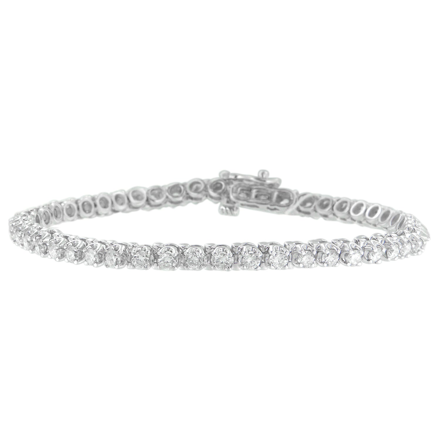 14K White Gold Round-Cut Diamond Tennis Bracelet (3.00 cttw, G-H Color, I1-I2 Clarity) - LinkagejewelrydesignLinkagejewelrydesign