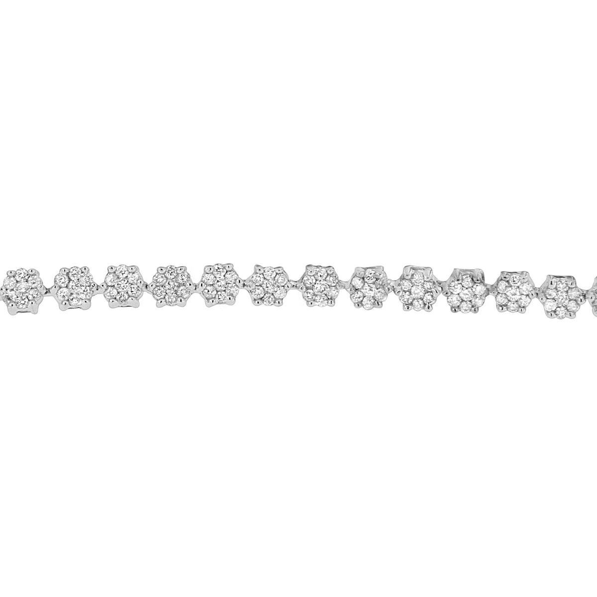 14K White Gold Round Diamond Bracelet (2.00 cttw, H-I Color, I1-I2 Clarity) - LinkagejewelrydesignLinkagejewelrydesign
