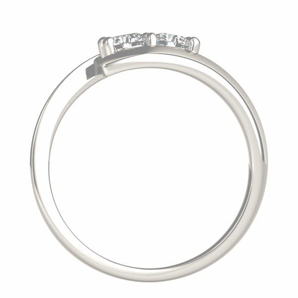 14k White Gold Round Two Stone Common Prong Diamond Ring (1/2 cttw) - LinkagejewelrydesignLinkagejewelrydesign