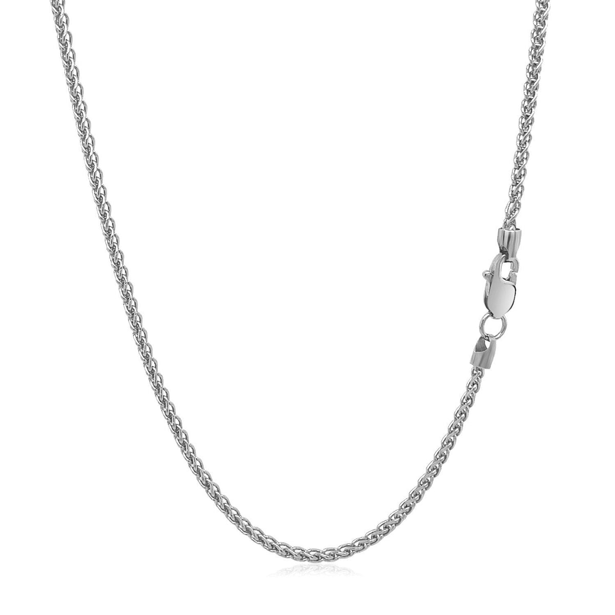 14k White Gold Round Wheat Chain 1.5mm - LinkagejewelrydesignLinkagejewelrydesign