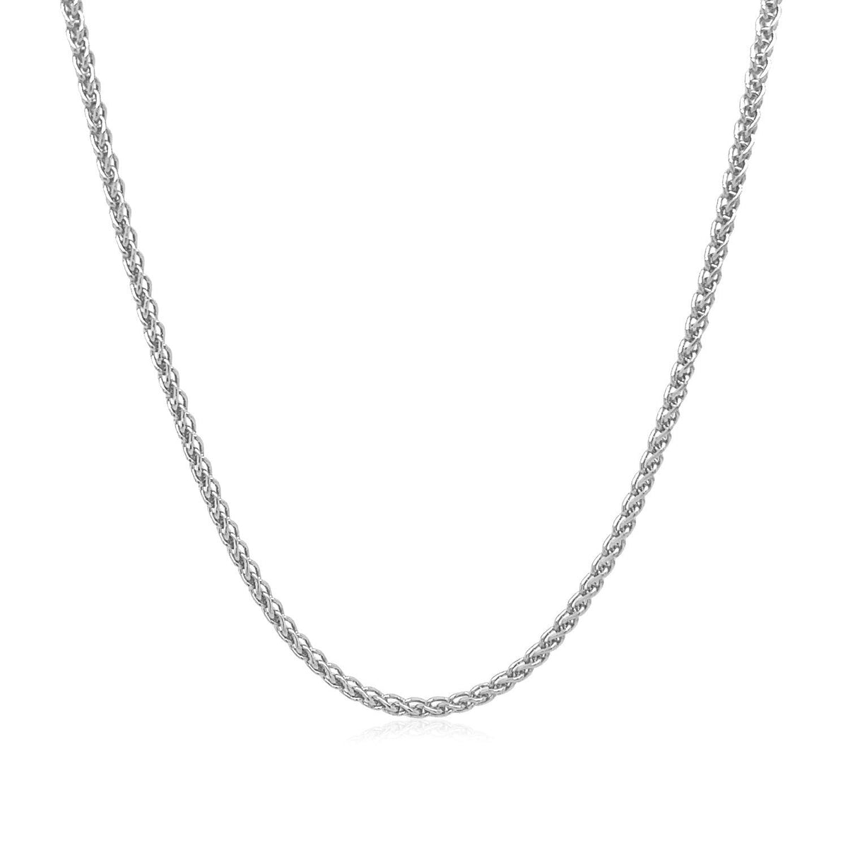 14k White Gold Round Wheat Chain 1.5mm - LinkagejewelrydesignLinkagejewelrydesign