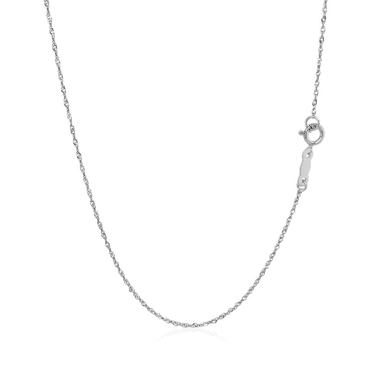 14k White Gold Singapore Chain 0.8mm - LinkagejewelrydesignLinkagejewelrydesign