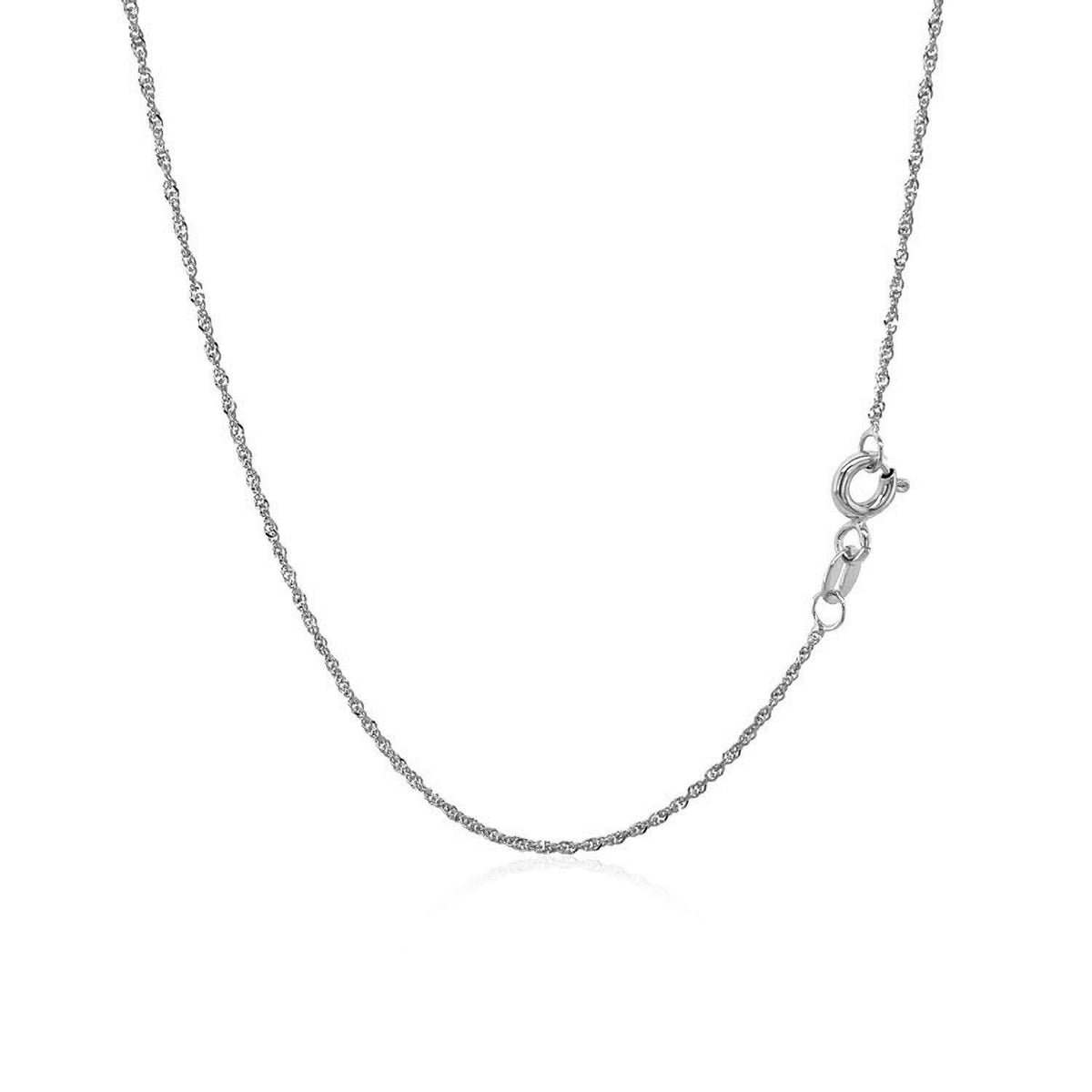 14k White Gold Singapore Chain 1.0mm - LinkagejewelrydesignLinkagejewelrydesign