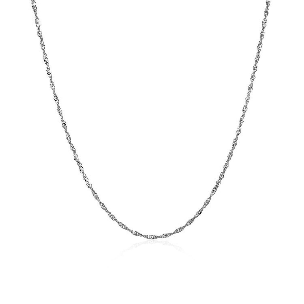 14k White Gold Singapore Chain 1.0mm - LinkagejewelrydesignLinkagejewelrydesign