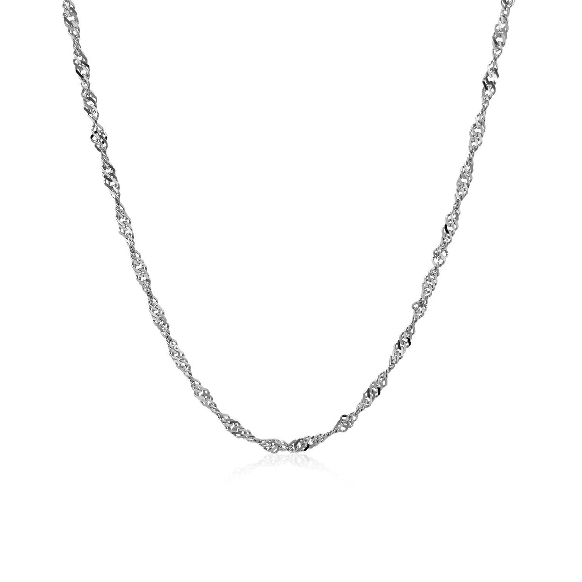 14k White Gold Singapore Chain 1.7mm - LinkagejewelrydesignLinkagejewelrydesign