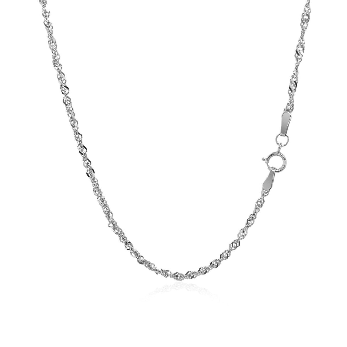 14k White Gold Singapore Chain 1.7mm - LinkagejewelrydesignLinkagejewelrydesign