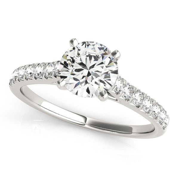 14k White Gold Single Row Band Diamond Engagement Ring (1 1/3 cttw) - LinkagejewelrydesignLinkagejewelrydesign