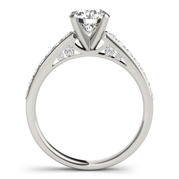 14k White Gold Single Row Prong Set Diamond Engagement Ring (1 3/8 cttw) - LinkagejewelrydesignLinkagejewelrydesign