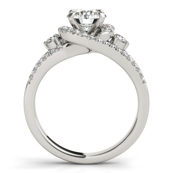 14k White Gold Split Shank Halo Bypass Diamond Engagement Ring (1 3/4 cttw) - LinkagejewelrydesignLinkagejewelrydesign