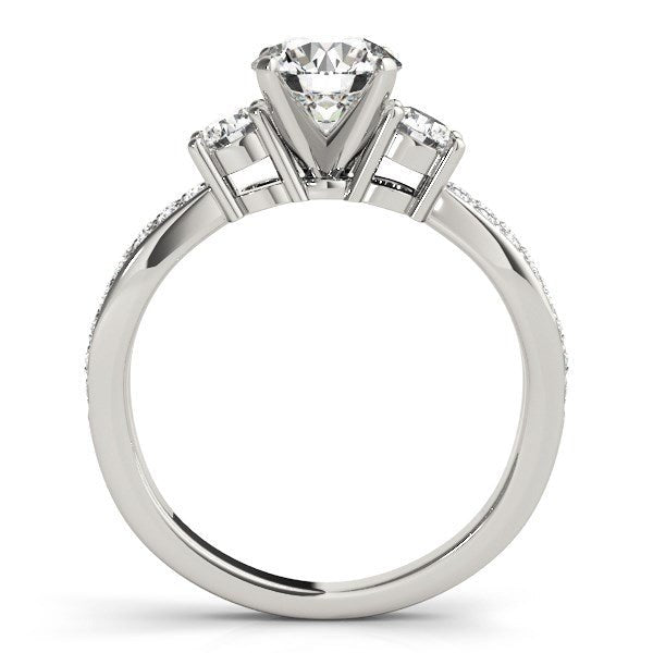 14k White Gold Split Shank Round Diamond Engagement Ring (1 5/8 cttw) - LinkagejewelrydesignLinkagejewelrydesign