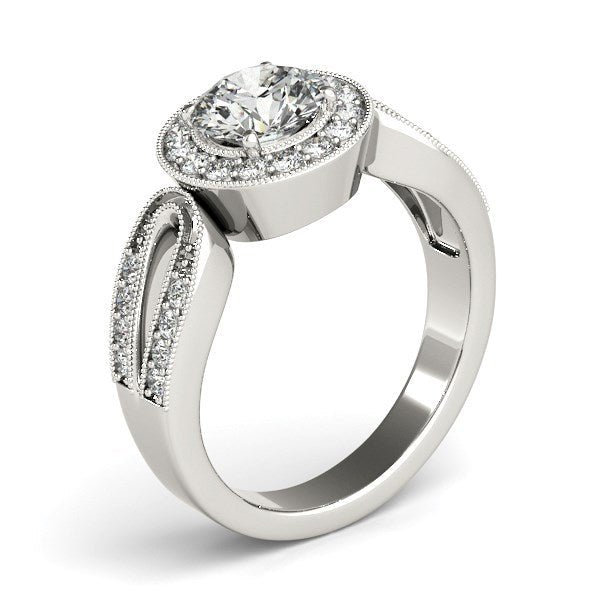 14k White Gold Teardrop Split Band Diamond Engagement Ring (1 1/3 cttw) - LinkagejewelrydesignLinkagejewelrydesign