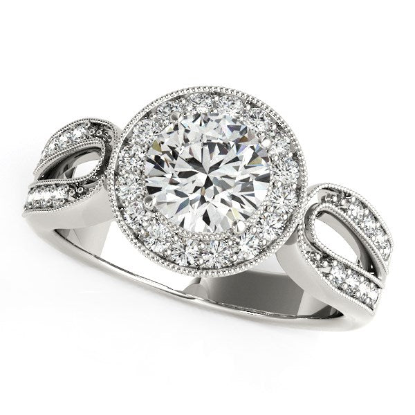 14k White Gold Teardrop Split Band Diamond Engagement Ring (1 1/3 cttw) - LinkagejewelrydesignLinkagejewelrydesign