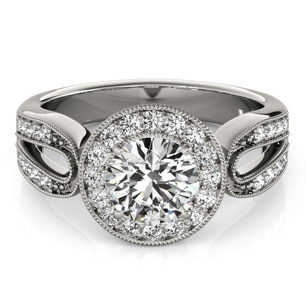 14k White Gold Teardrop Split Band Diamond Engagement Ring (1 1/3 cttw) - LinkagejewelrydesignLinkagejewelrydesign