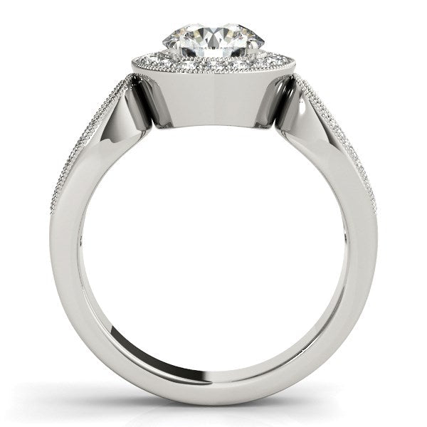 14k White Gold Teardrop Split Band Diamond Engagement Ring (1 1/3 cttw) - LinkagejewelrydesignLinkagejewelrydesign