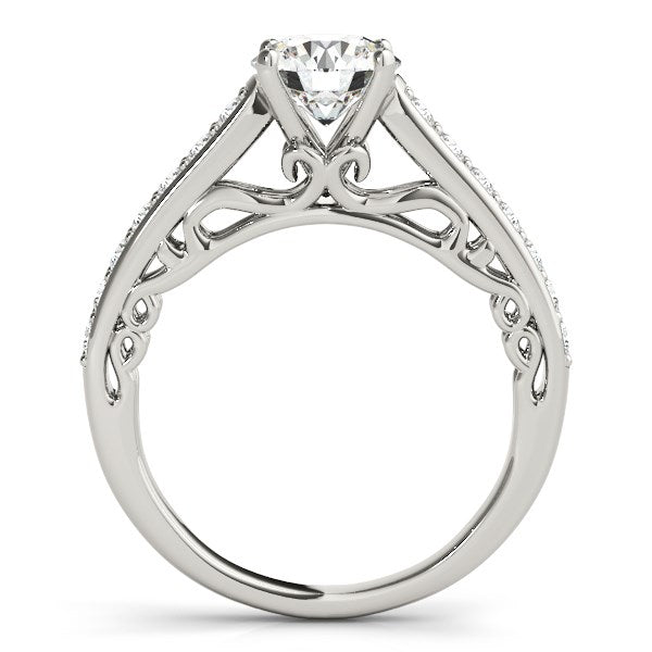 14k White Gold Unique Detailing Diamond Engagement Ring (1 1/3 cttw) - LinkagejewelrydesignLinkagejewelrydesign