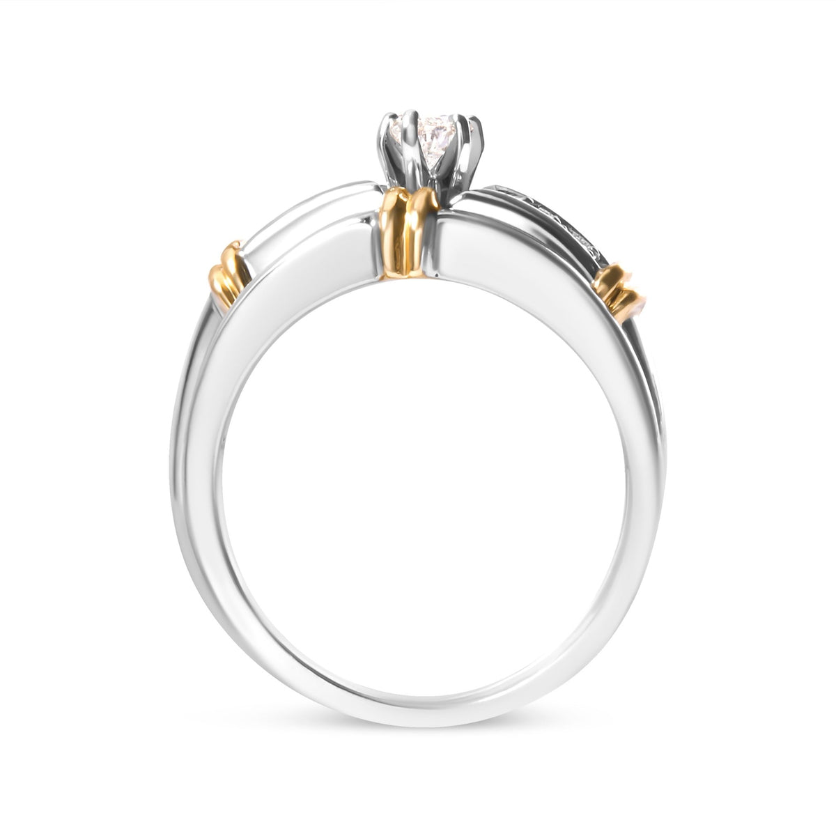 14K Yellow and White Gold 1/3 Cttw Marquise Diamond Cocktail Engagement Ring Set (H-I Color, SI1-SI2 Clarity) - Size 7 - LinkagejewelrydesignLinkagejewelrydesign