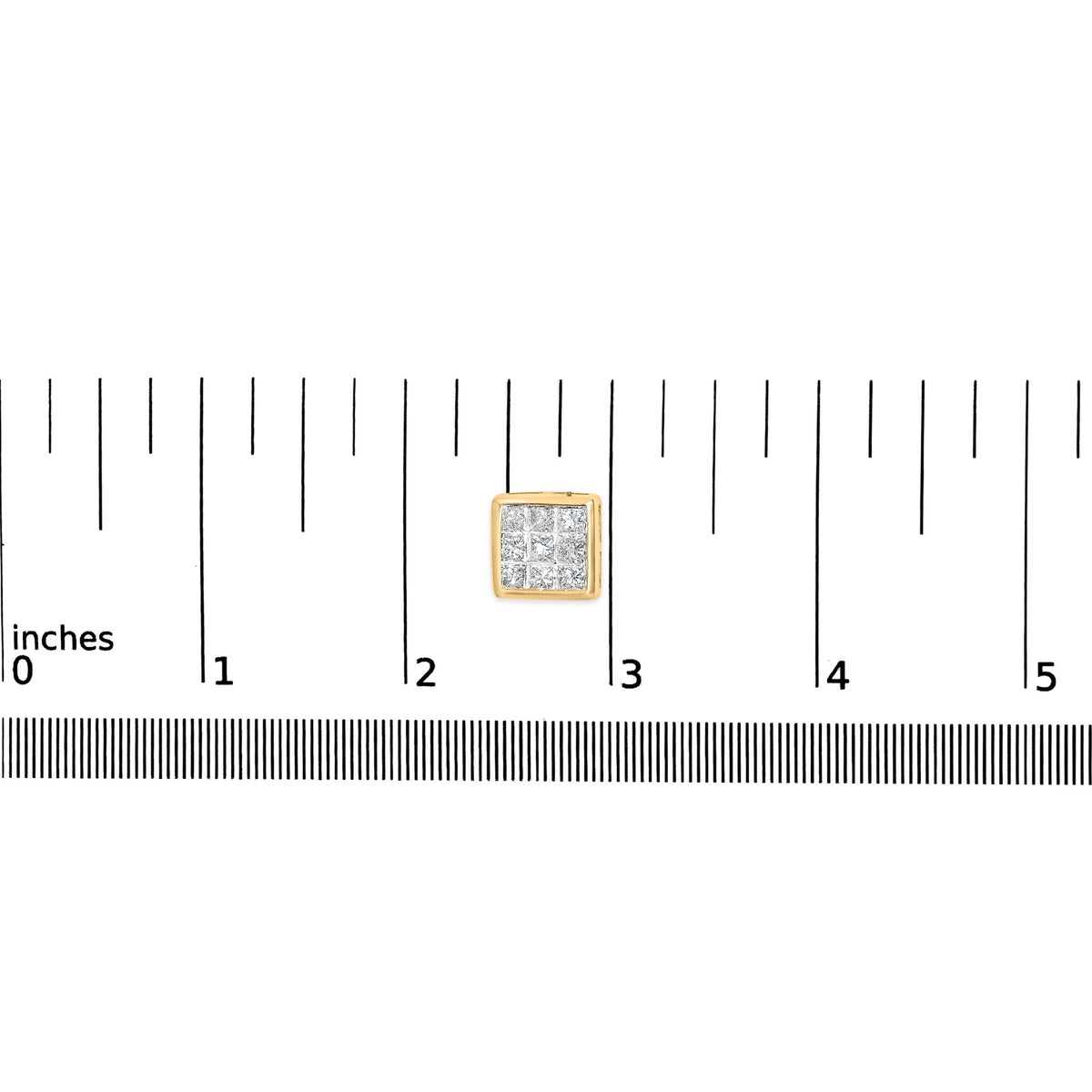 14K Yellow Gold 1.0 Cttw Princess Cut Diamond Composite Stud Earrings with Screw Backs (J-K Color, SI1-SI2 Clarity) - LinkagejewelrydesignLinkagejewelrydesign