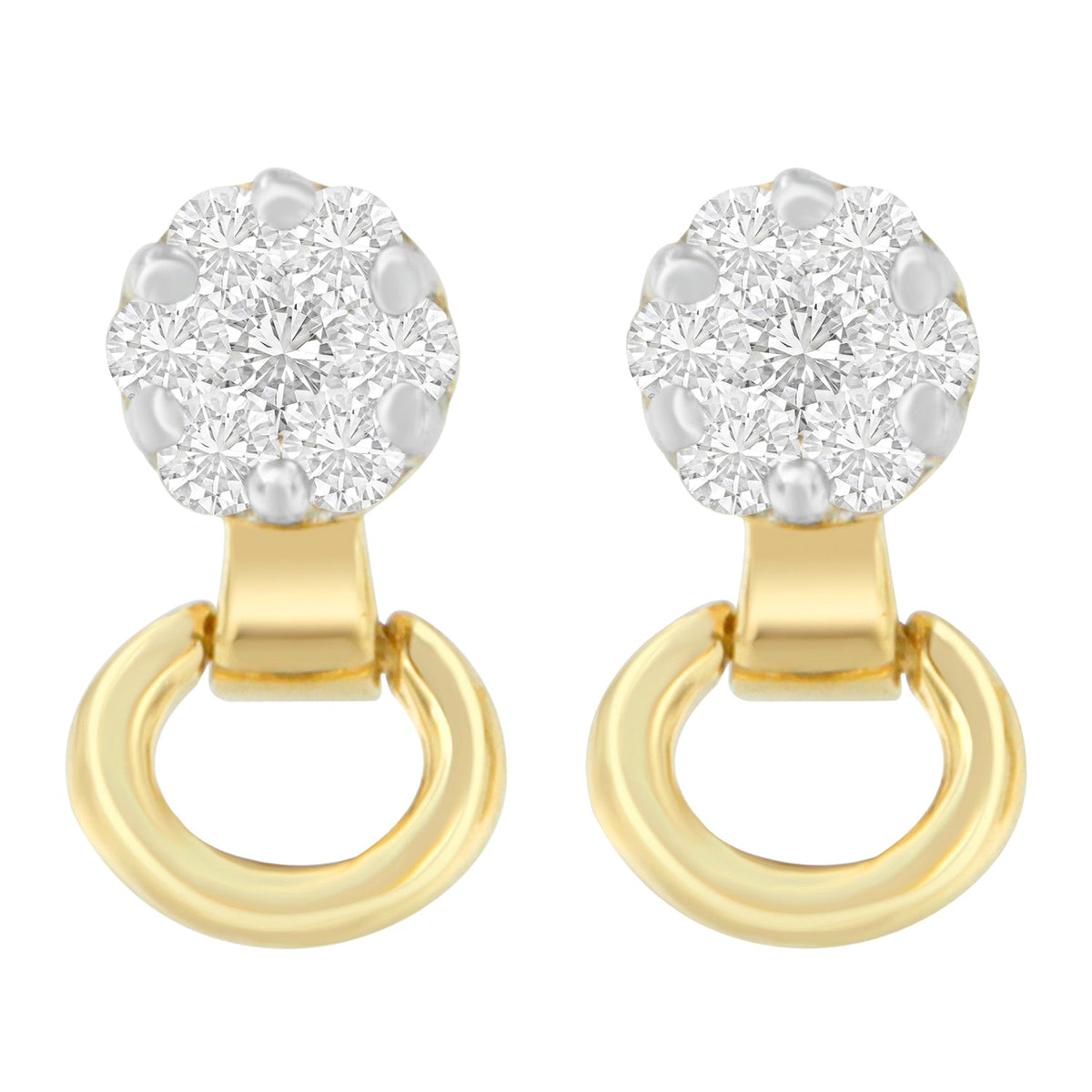 14K Yellow Gold 1/2 cttw Diamond Stud Earrings (I-J, SI1-SI2) - LinkagejewelrydesignLinkagejewelrydesign