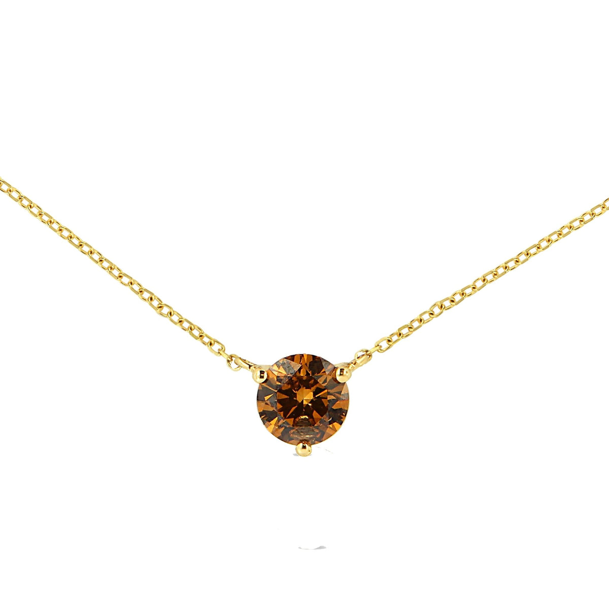 14K Yellow Gold 1/2 Cttw Martini Set Lab Grown Yellow Diamond Solitaire 18&quot; Pendant Necklace (Yellow Color, VS2-SI1 Clarity) - LinkagejewelrydesignLinkagejewelrydesign