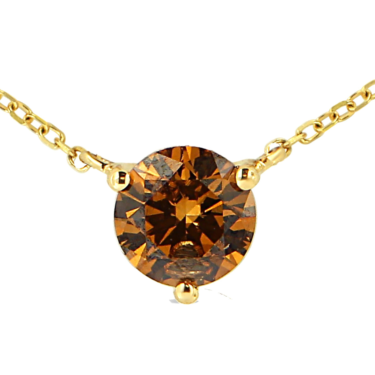 14K Yellow Gold 1/2 Cttw Martini Set Lab Grown Yellow Diamond Solitaire 18&quot; Pendant Necklace (Yellow Color, VS2-SI1 Clarity) - LinkagejewelrydesignLinkagejewelrydesign
