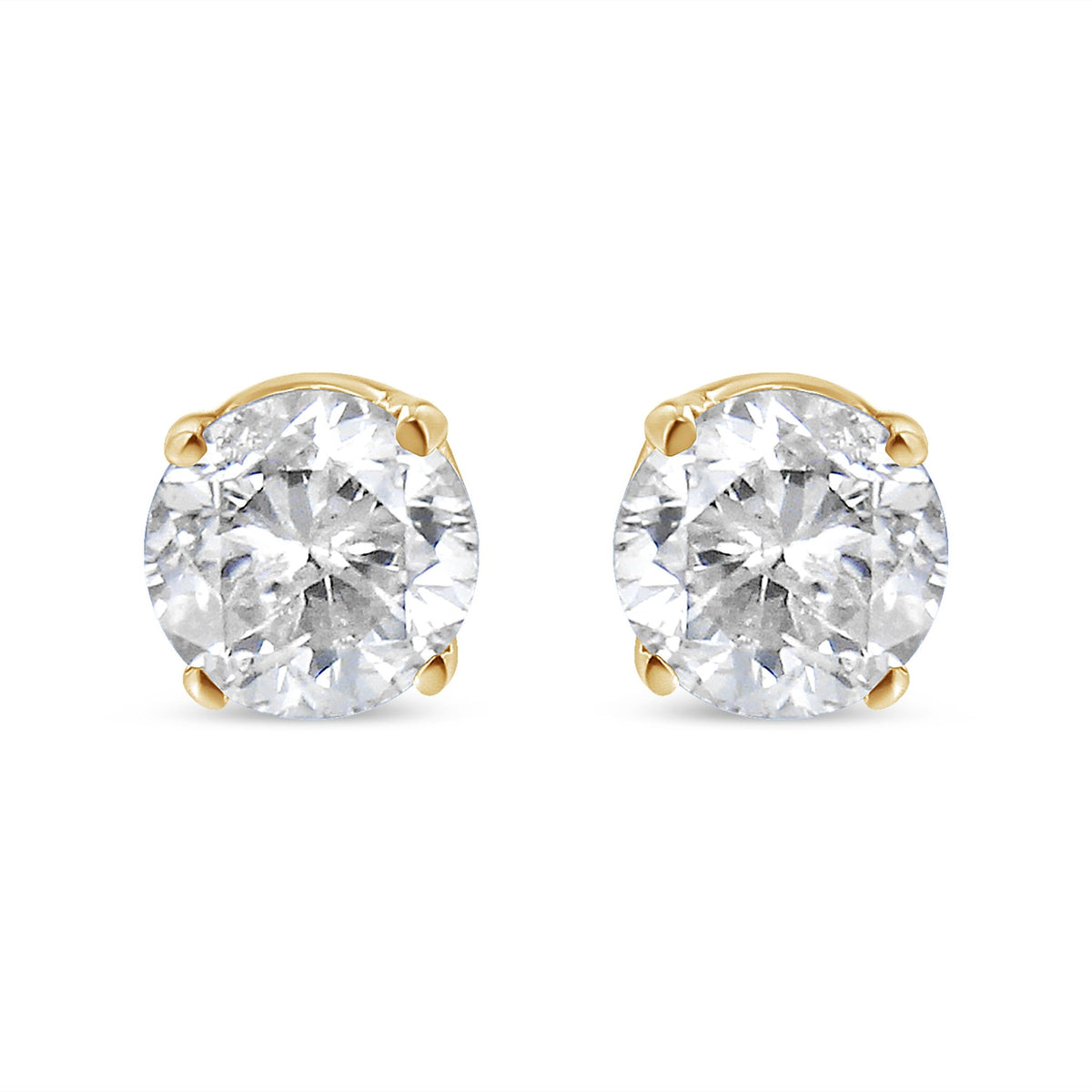 14K Yellow Gold 1/2 Cttw Round-Cut Diamond Solitaire Stud Earrings (O-P Color, SI2-I1 Clarity) - LinkagejewelrydesignLinkagejewelrydesign