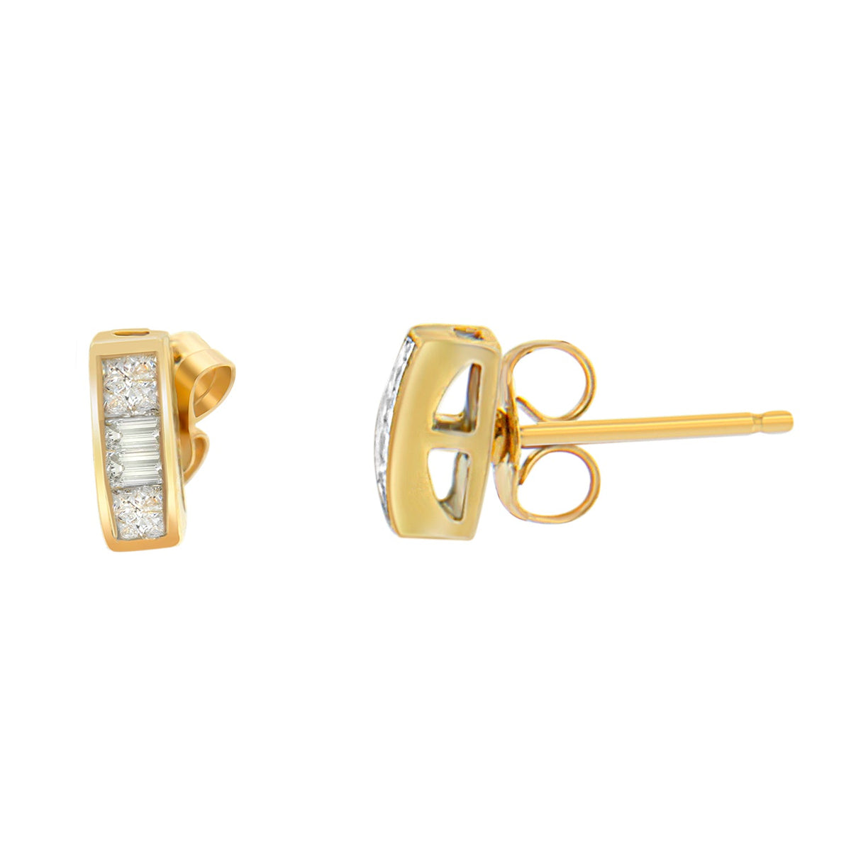 14k Yellow Gold 1/4ct TDW Diamond Earrings (H-I, SI1-SI2) - LinkagejewelrydesignLinkagejewelrydesign
