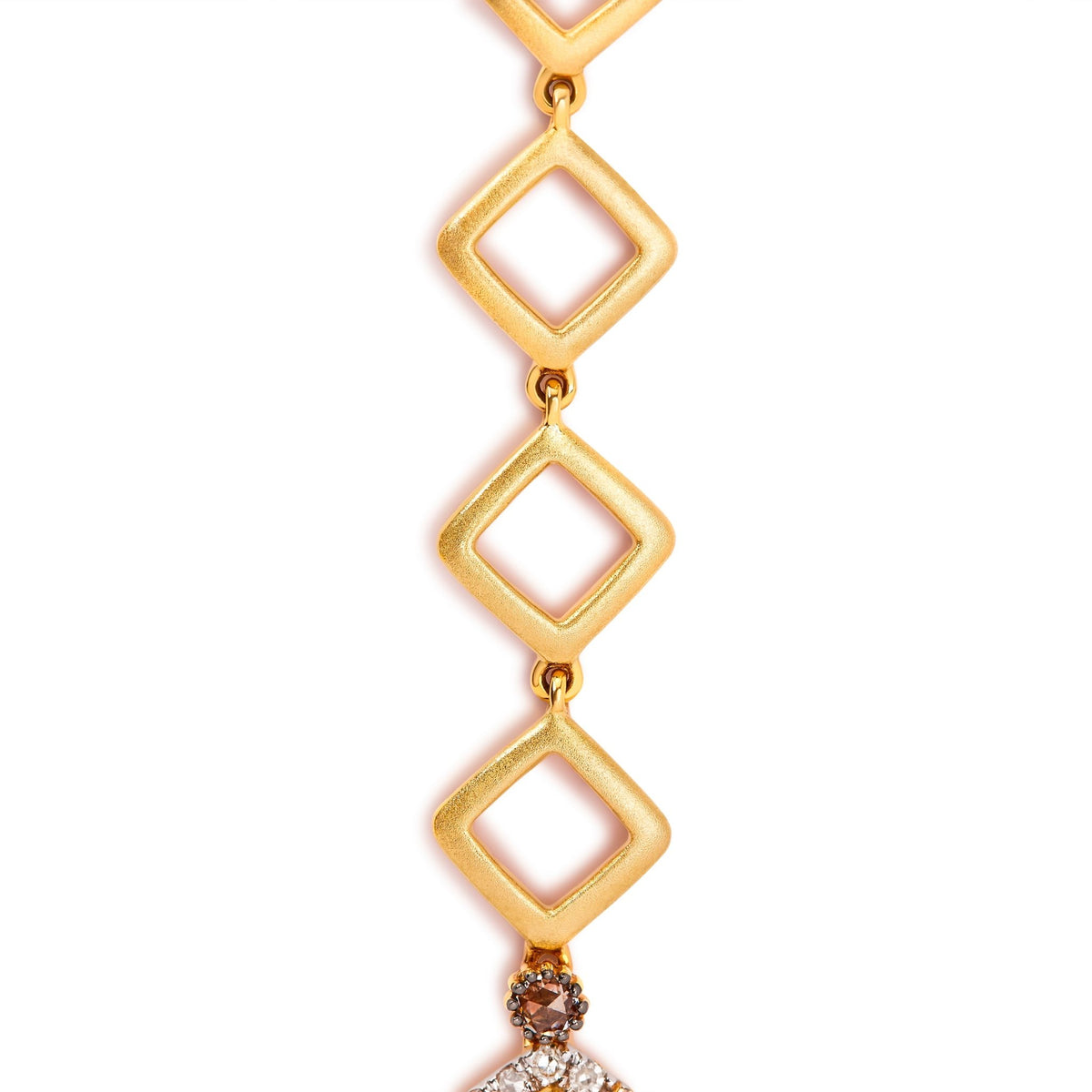 14K Yellow Gold 16 7/8 Cttw Fancy Yellow Rose Cut Diamond 16&quot; Collar Necklace with 4 Leaf Clover Drop (Fancy Yellow/I-J Color, I1-I2 Clarity) - LinkagejewelrydesignLinkagejewelrydesign