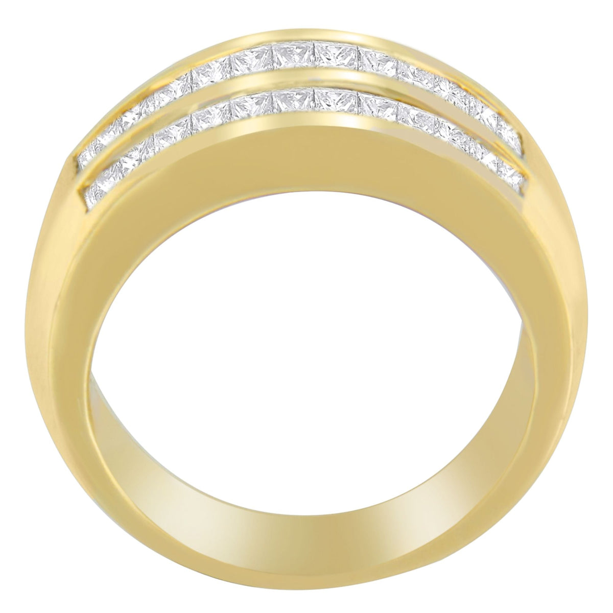 14K Yellow Gold 1ct. TDW Princess and Baguette-Cut Diamond Ring(H-I, SI1-SI2) - LinkagejewelrydesignLinkagejewelrydesign