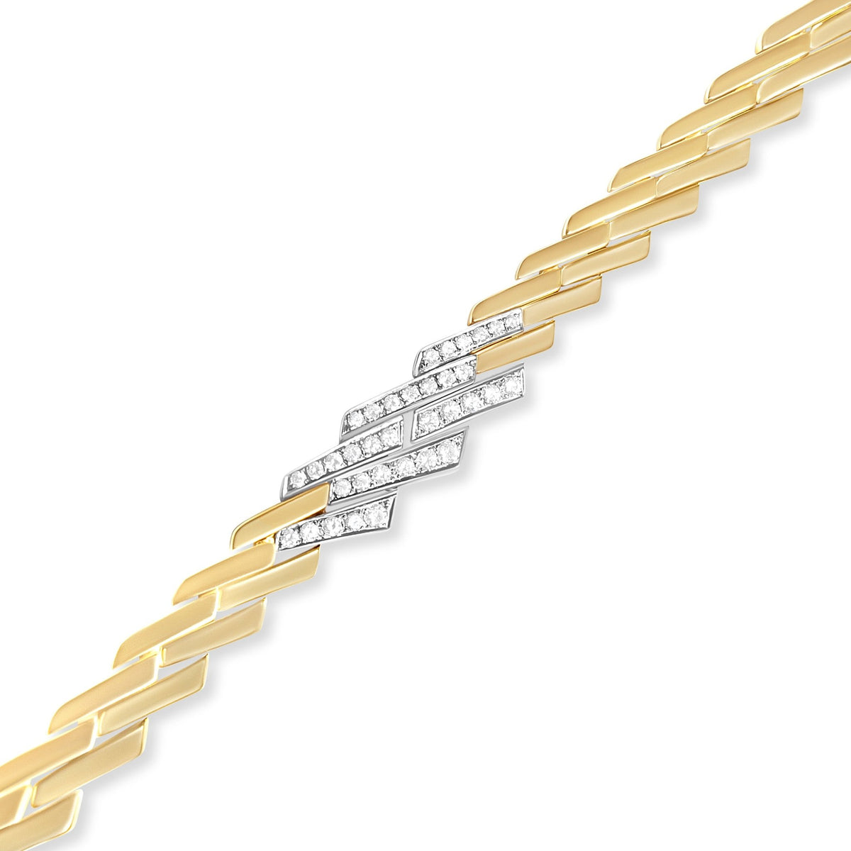 14k Yellow Gold 2 3/4 Cttw Pave Diamond Miami Cuban Curb Link Chain 16&quot; Necklace (H-I Color, SI1-SI2 Clarity) - LinkagejewelrydesignLinkagejewelrydesign