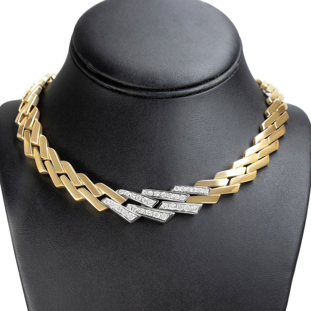 14k Yellow Gold 2 3/4 Cttw Pave Diamond Miami Cuban Curb Link Chain 16&quot; Necklace (H-I Color, SI1-SI2 Clarity) - LinkagejewelrydesignLinkagejewelrydesign