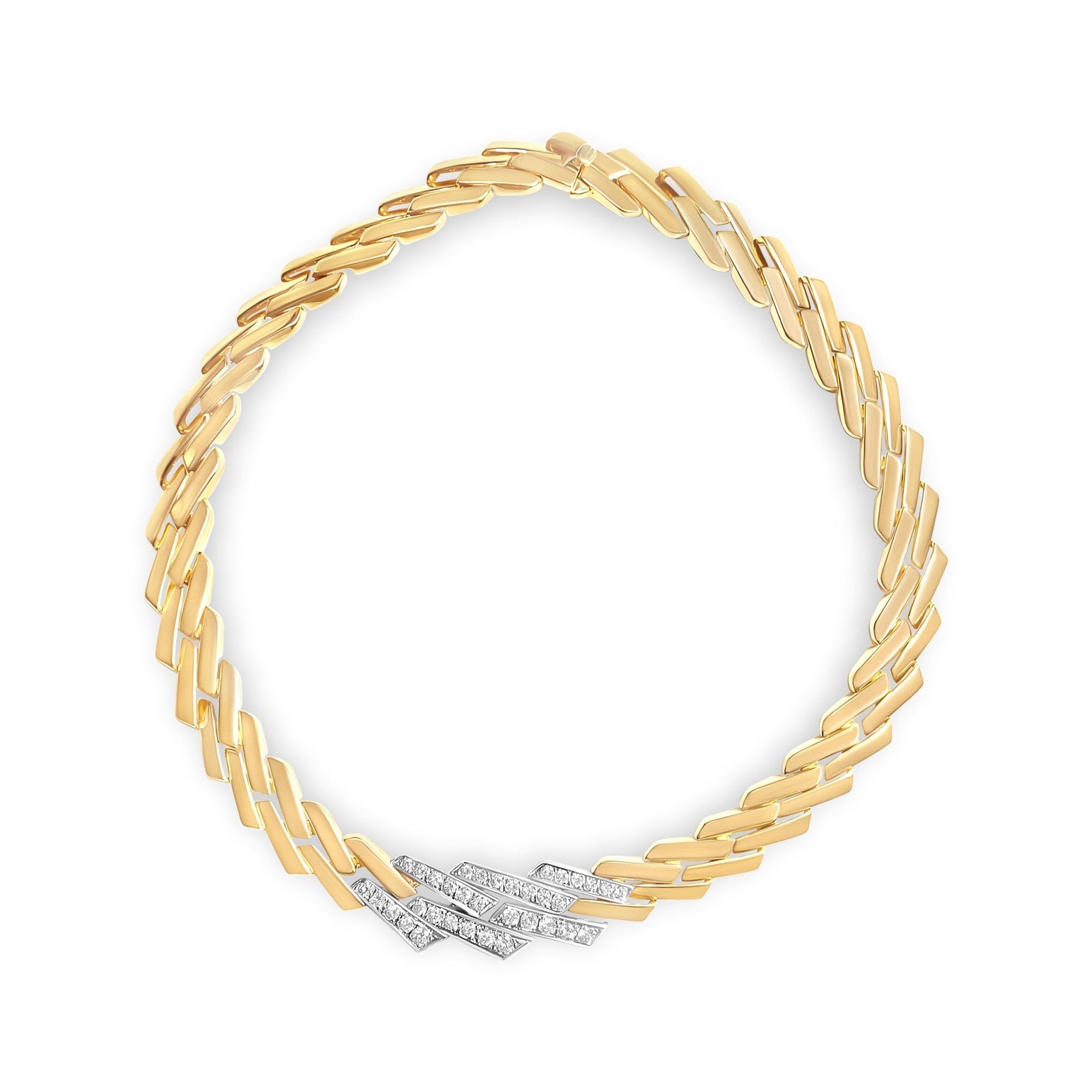 14k Yellow Gold 2 3/4 Cttw Pave Diamond Miami Cuban Curb Link Chain 16" Necklace (H-I Color, SI1-SI2 Clarity) - LinkagejewelrydesignLinkagejewelrydesign