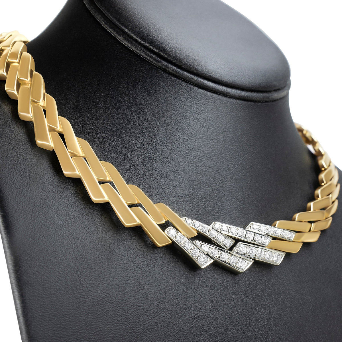 14k Yellow Gold 2 3/4 Cttw Pave Diamond Miami Cuban Curb Link Chain 16&quot; Necklace (H-I Color, SI1-SI2 Clarity) - LinkagejewelrydesignLinkagejewelrydesign