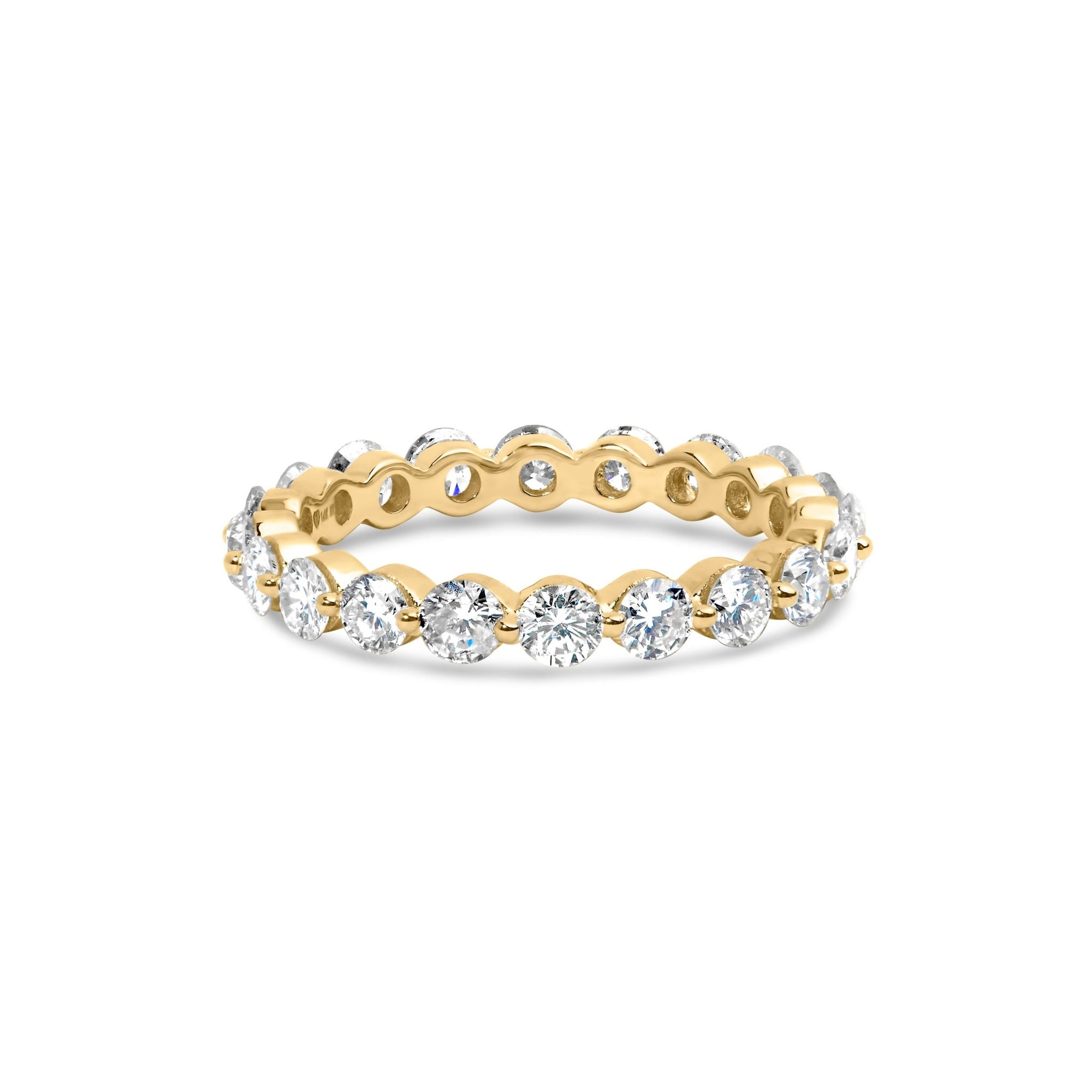 14K Yellow Gold 2.0 Cttw 2 Prong Set Diamond Eternity Band Ring (SI1-SI2 Clarity, I-J Color) - Ring Size 7 - LinkagejewelrydesignLinkagejewelrydesign