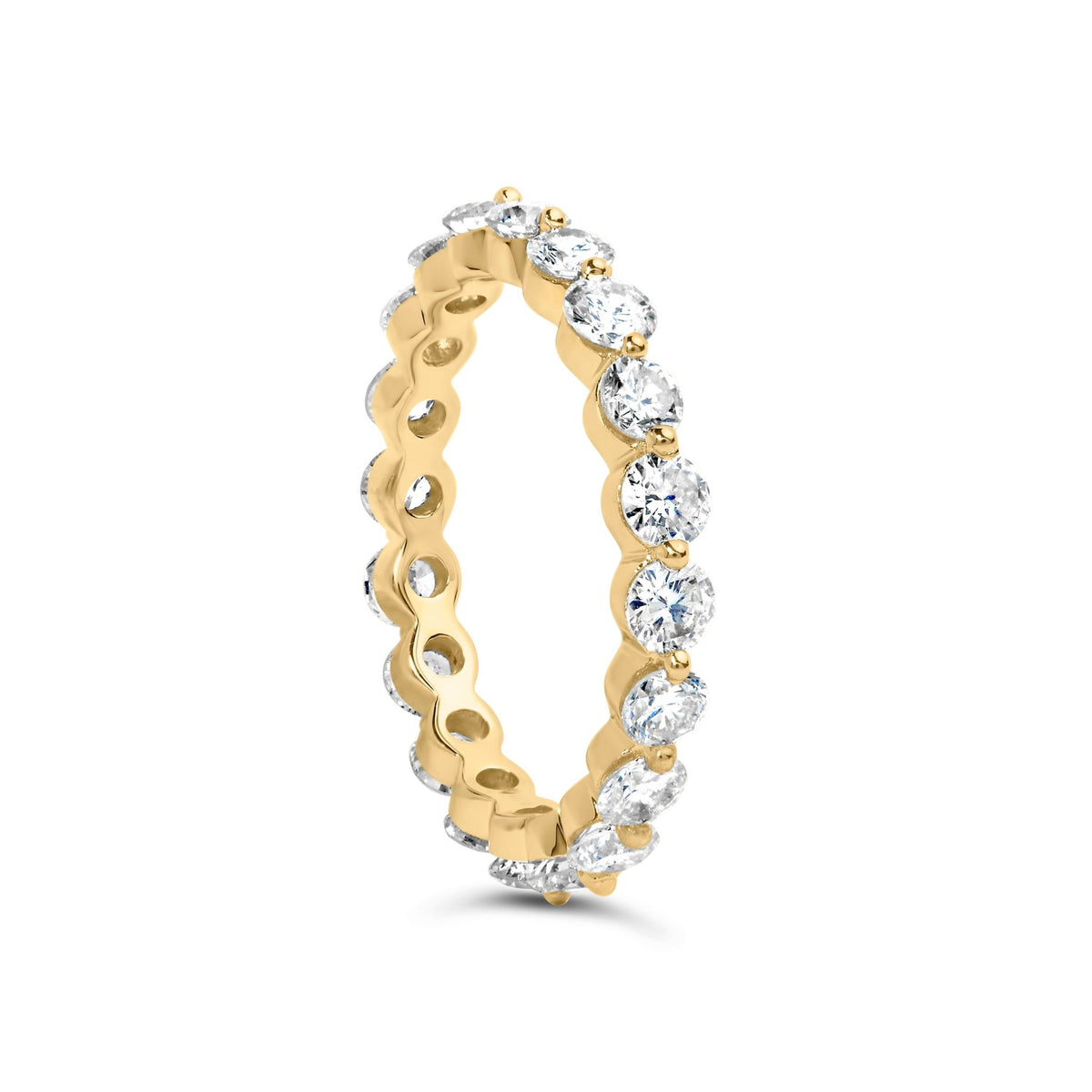 14K Yellow Gold 2.0 Cttw 2 Prong Set Diamond Eternity Band Ring (SI1-SI2 Clarity, I-J Color) - Ring Size 7 - LinkagejewelrydesignLinkagejewelrydesign